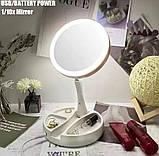 Складане дзеркало для макіяжу Live Makeup G3 з підсвіткою та тримачем для телефону, фото 9