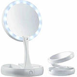 Складане дзеркало для макіяжу Live Makeup G3 з підсвіткою та тримачем для телефону, фото 10