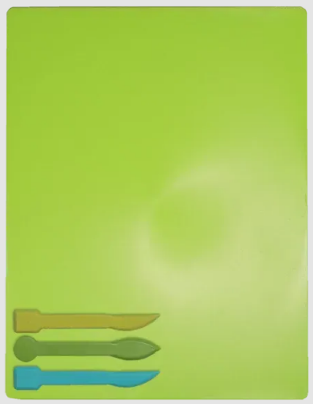 Дощечка для ліплення + стеки 18.5 х 25.5 см. Салатова, фото 1