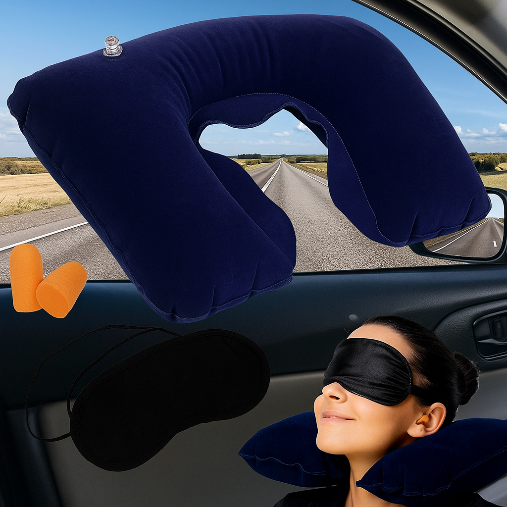 Набір для подорожей 3 в 1 Travel Selection Дорожній набір для сну 3 в 1 маска подушка беруші, фото 1