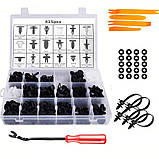 Набір пластикових затискачів кліпс для кріплення обшивки автомобіля у коробці 460 шт., фото 3