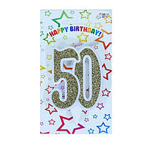 Свічка цифра ювілейна золото 50