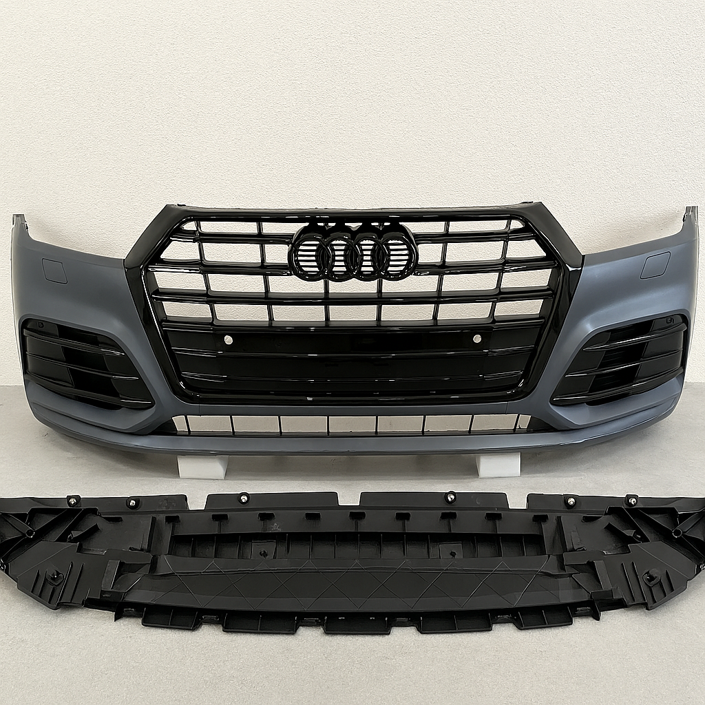 Передній Бампер в Зборі для Audi Q5 80A 2016-2019 S-Line Black +Захист, фото 1