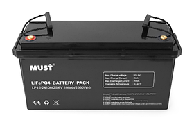 Акумуляторна батарея Must LiFePO4 LP15-24100 25.6В 100Аг, 2,56 кВт·год
