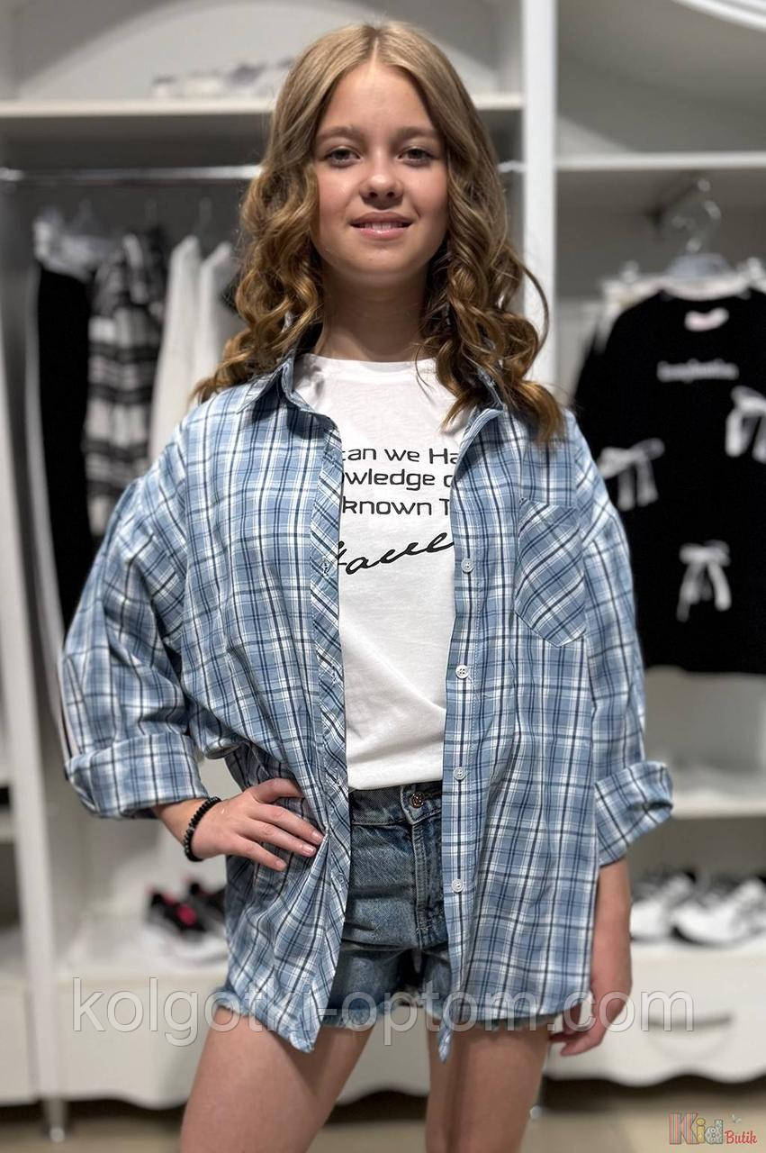 ОПТОМ Комплект сорочка в клітку + футболка для дівчинки (158 см.)  No name 2125000876870, фото 1