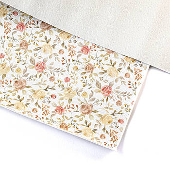 Екошкіра Шкірозамінник з принтом Квіти 22*30см МSH002