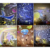 Дитячий нічник проектор Зіркове Небо музичний світильник з пультом і змінними слайдами (60819), фото 6