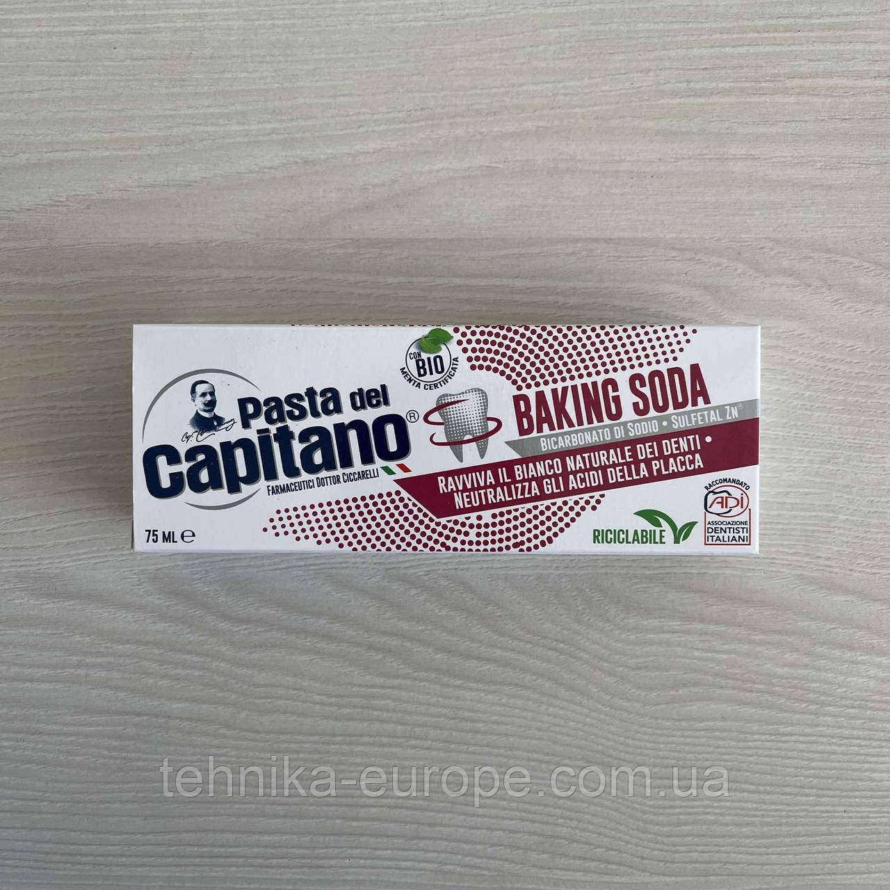 Зубна паста Pasta del Capitano Baking Soda 75g Pasta del capitano s76, фото 1