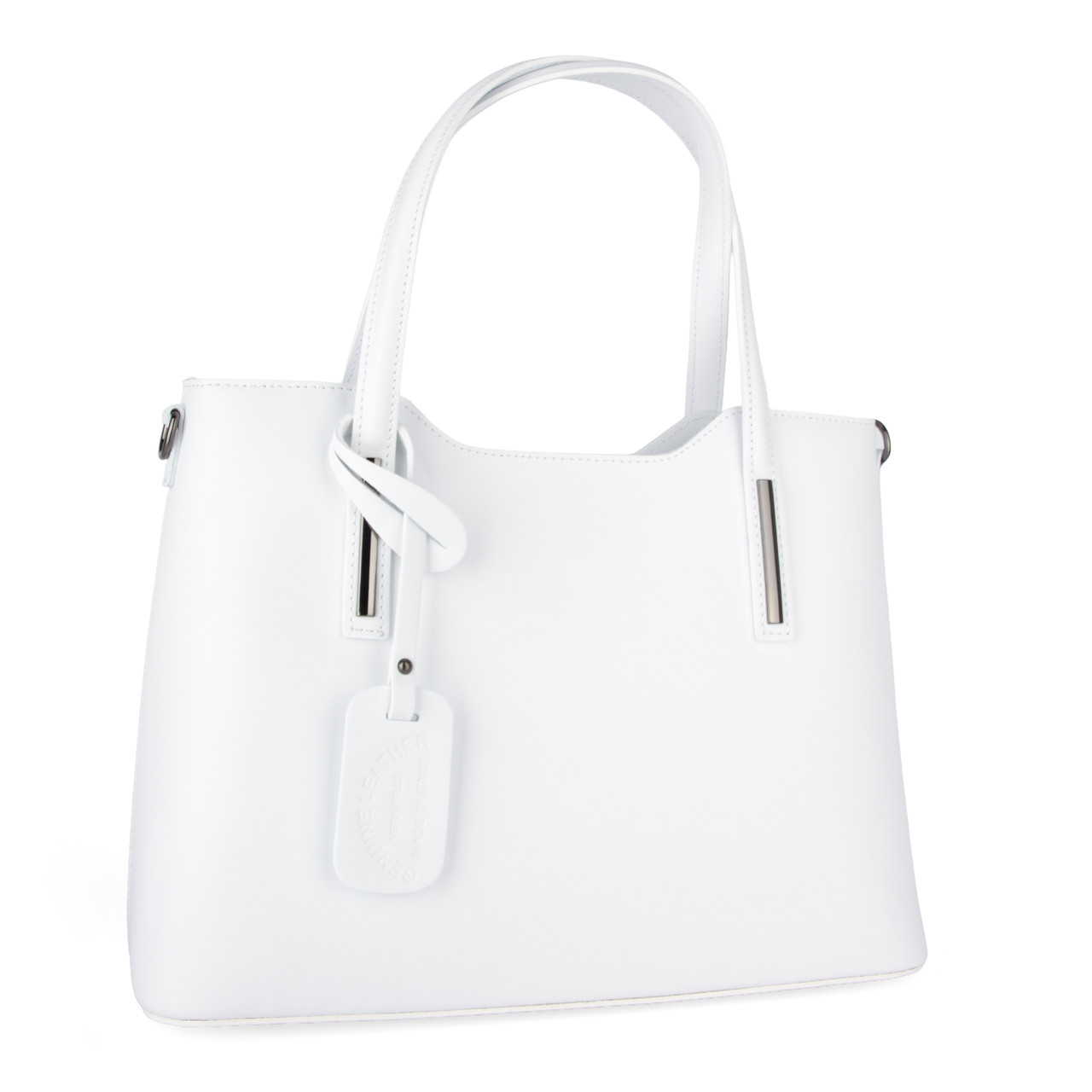 Сумка жіноча шопер шкіряна Virginia Conti 8066 велика з 2 ручками біла