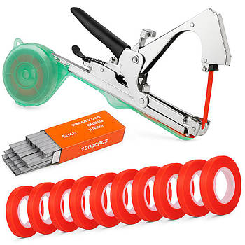 Садовий степлер Tapetool + Подарунок 10000шт Скоб 604С + 10шт Стрічка для степлера 26м / Тапенер для підв'язки