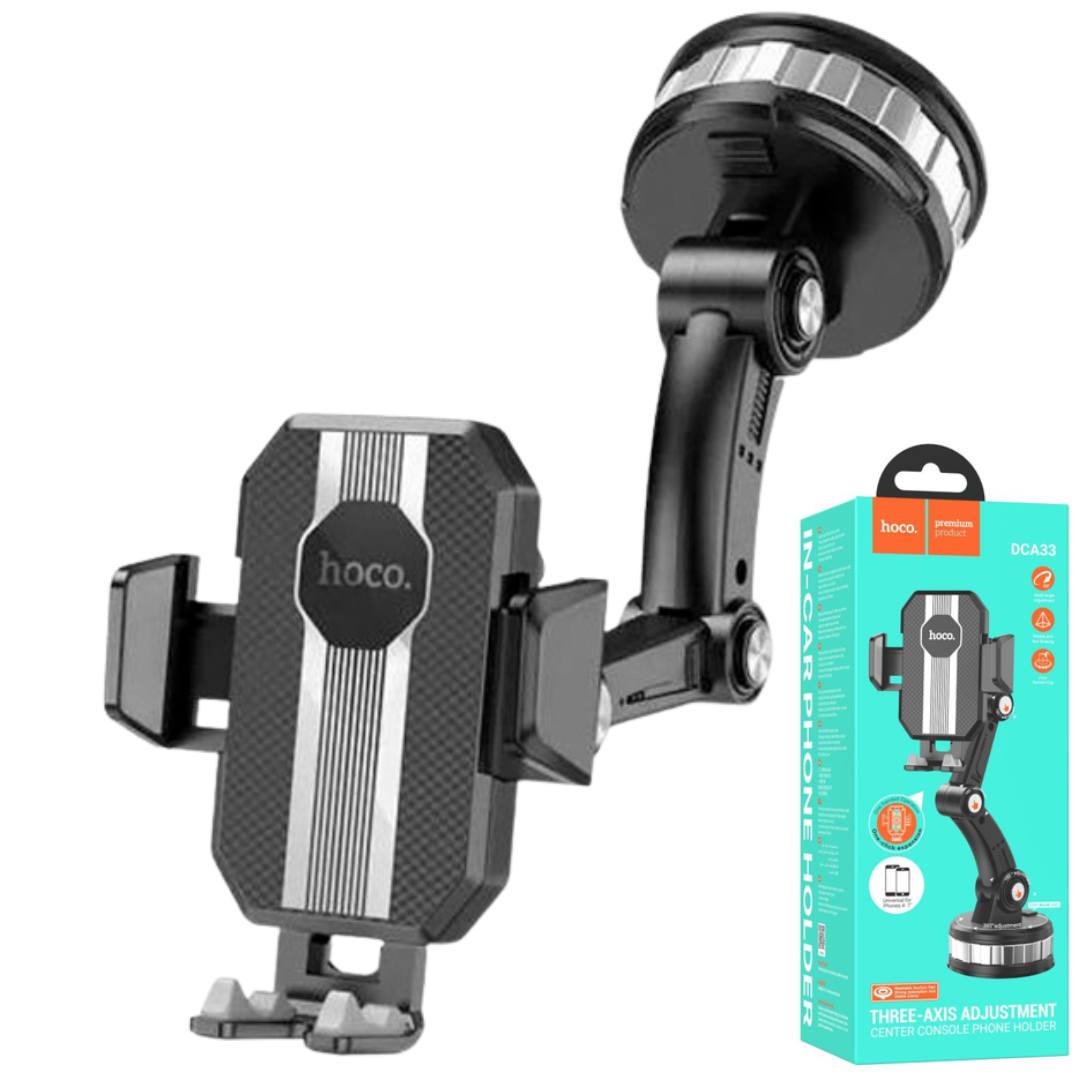 Автотримач для телефона на присоску з довгою ніжкою тримач смартфона на лобове скло панель Hoco, фото 1
