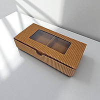 Коробка для пряників з вікном та ложементом (185х95х35мм.) крафт