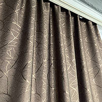 Штори лляні "бите скло" ALBO коричневі 150×270 см, комплект 2 шт. (SH-M17-1), фото 3