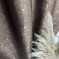 Штори лляні "бите скло" ALBO коричневі 150×270 см, комплект 2 шт. (SH-M17-1), фото 10