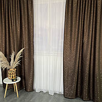 Штори лляні "бите скло" ALBO коричневі 150×270 см, комплект 2 шт. (SH-M17-1), фото 7