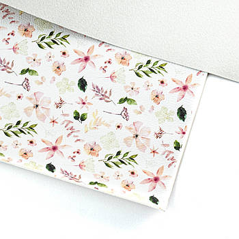 Екошкіра Шкірозамінник з принтом Квіти 22*30см МSH007