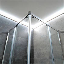 Душова кабіна Dusel А-513, 80х80х190, двері розсувні, прозоре скло, фото 4