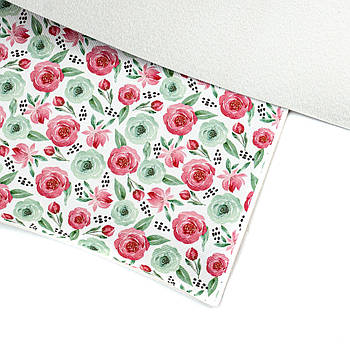 Екошкіра Шкірозамінник з принтом Квіти 22*30см МSH008