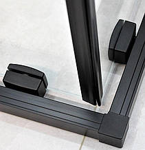 Душова кабіна DUSEL DSL194B Black Matt 100х100х190 см, двері розсувні, прозора, фото 5