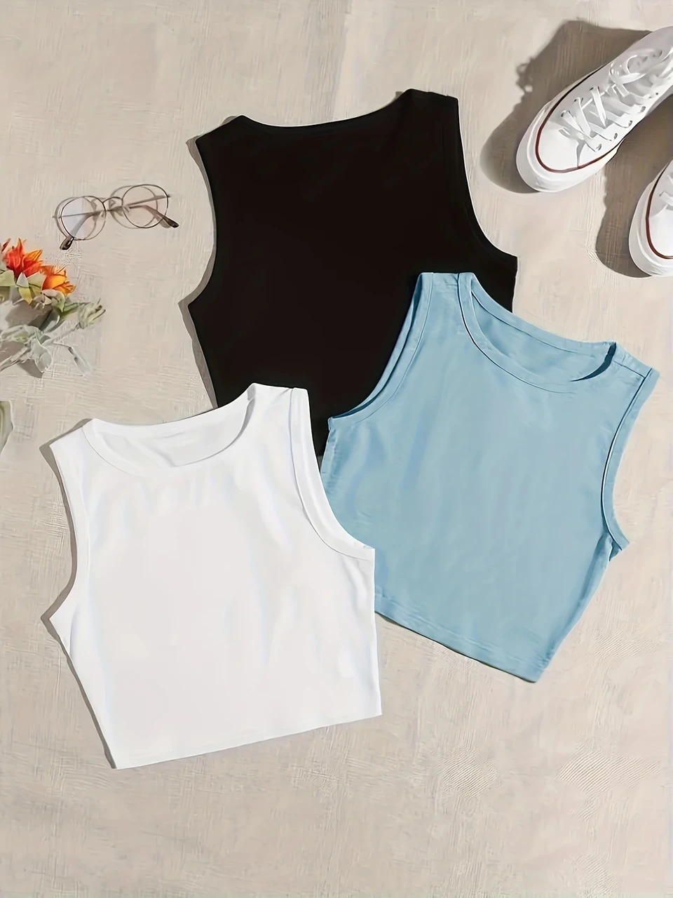 Жіночий кроп-топ із трикотажу без рукавів р. 42-46 1171308, фото 1