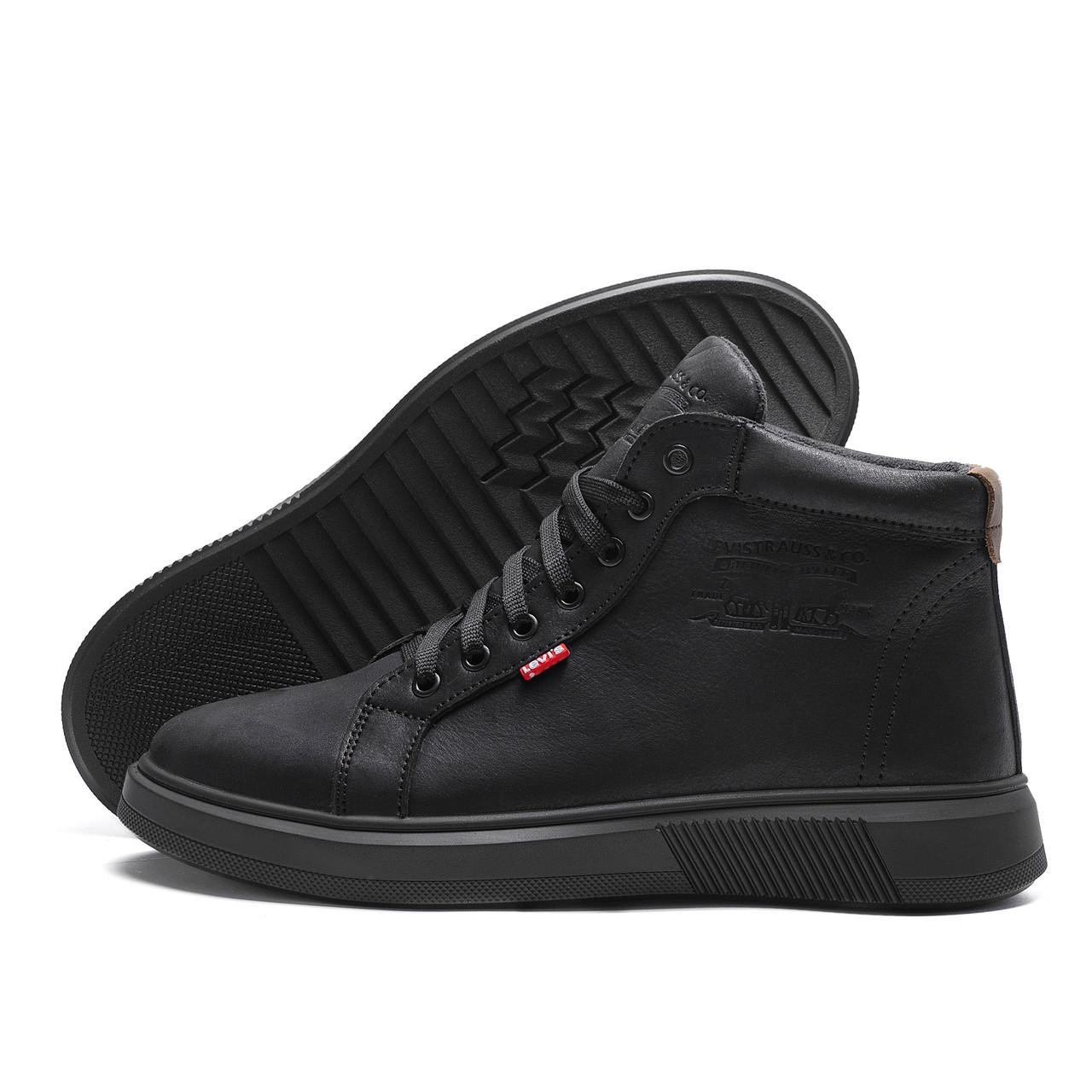 Чоловічі зимові шкіряні кросівки Black Classic