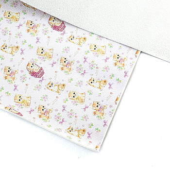 Екошкіра Шкірозамінник з принтом Котики 22*30см МSH013