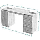 Стіл - комод трансформер розсувний на 3 шухляди та 2 полиці колір білий, фото 5