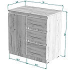 Стіл - комод трансформер розсувний на 3 шухляди та 2 полиці колір білий, фото 6