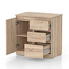 Стіл - комод трансформер розсувний на 3 шухляди та 2 полиці колір Дуб сонома, фото 3
