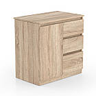 Стіл - комод трансформер розсувний на 3 шухляди та 2 полиці колір Дуб сонома, фото 2