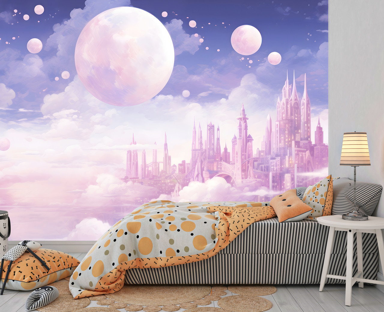 Самоклеючі плівка Oracal ніжний принт для кімнати дитини "Хмарне Королівство Мрій", фото 1