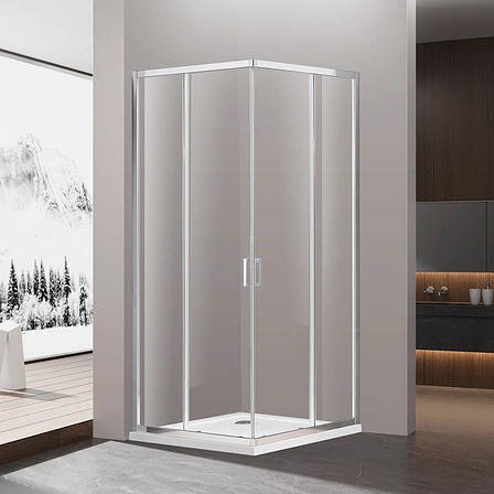 Душова кабіна Dusel A-513H, 80х80х195, двері розсувні, скло прозоре, фото 1