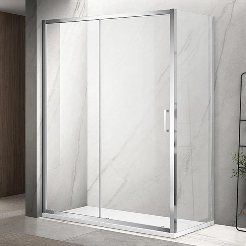 Душова кабіна DUSEL A-517 100х90х195 см, розсувна, профіль хром, скло прозоре