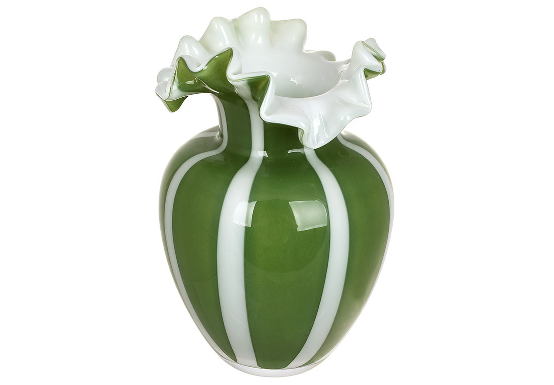 Скляна ваза Lime Fiore ( ручна робота ) D14*22см ТОВАР ВІД ВИРОБНИКА