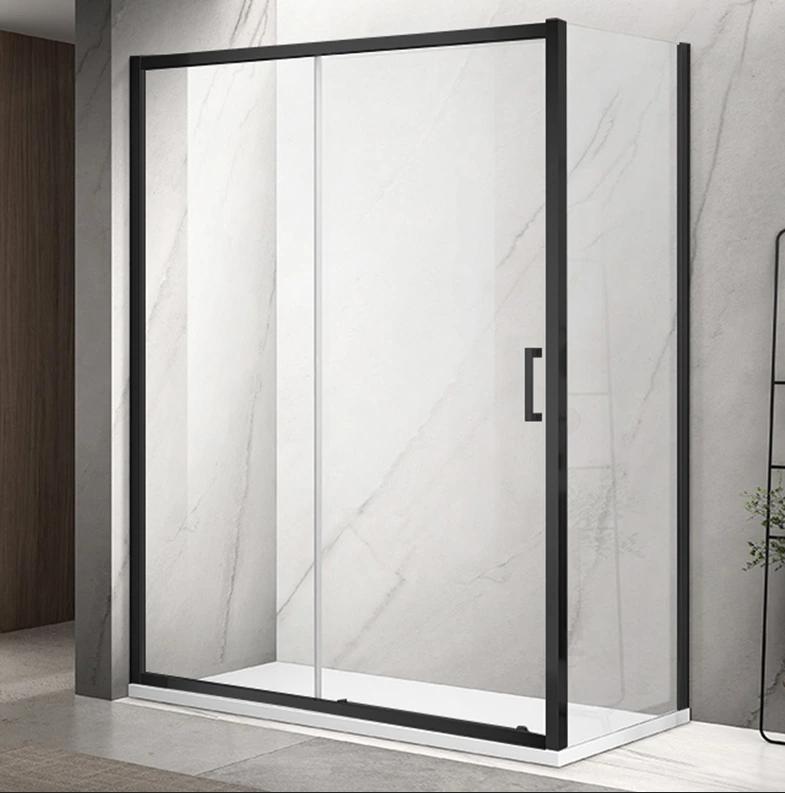 Душова кабіна DUSEL A-517B Black Matt 130х100х195 розсувна, скло прозоре