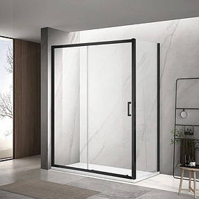 Душова кабіна DUSEL A-517B Black Matt 130х100х195 розсувна, скло прозоре, фото 2