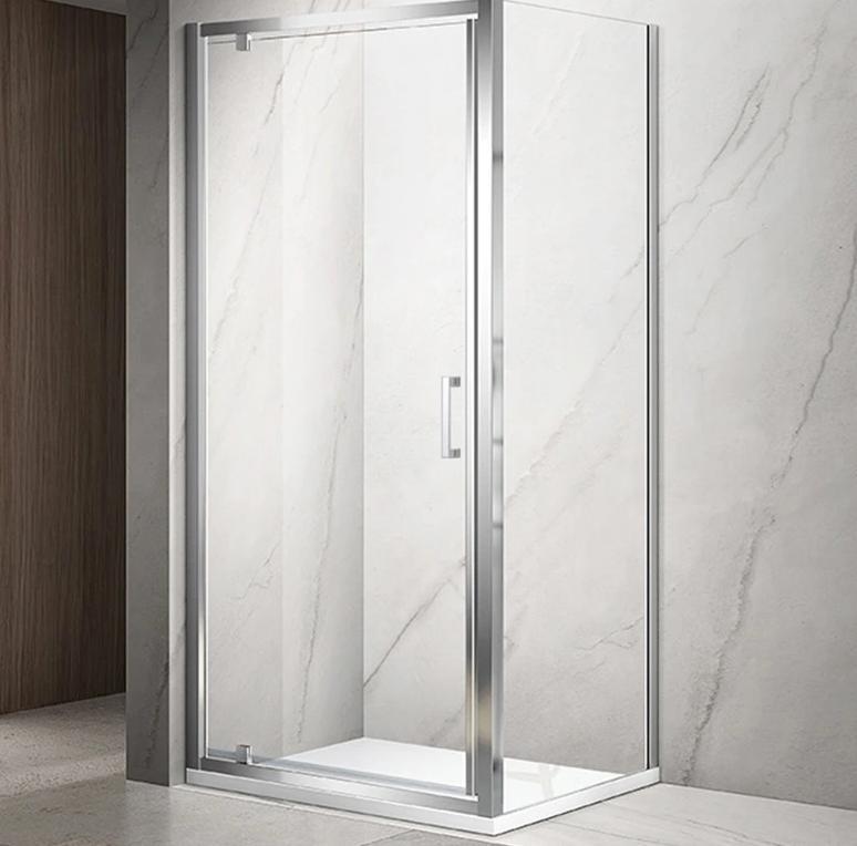 Душова кабіна DUSEL A-518 100х80х195 см, розпашна, профіль хром, скло прозоре