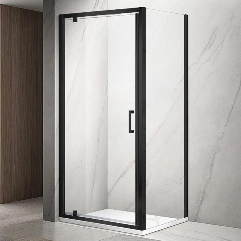 Душова кабіна DUSEL A-518B Black Matt 90х100х195 розпашна, скло прозоре