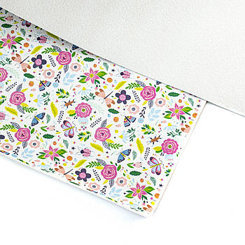 Екошкіра Шкірозамінник з принтом Квіти 22*30см МSH016