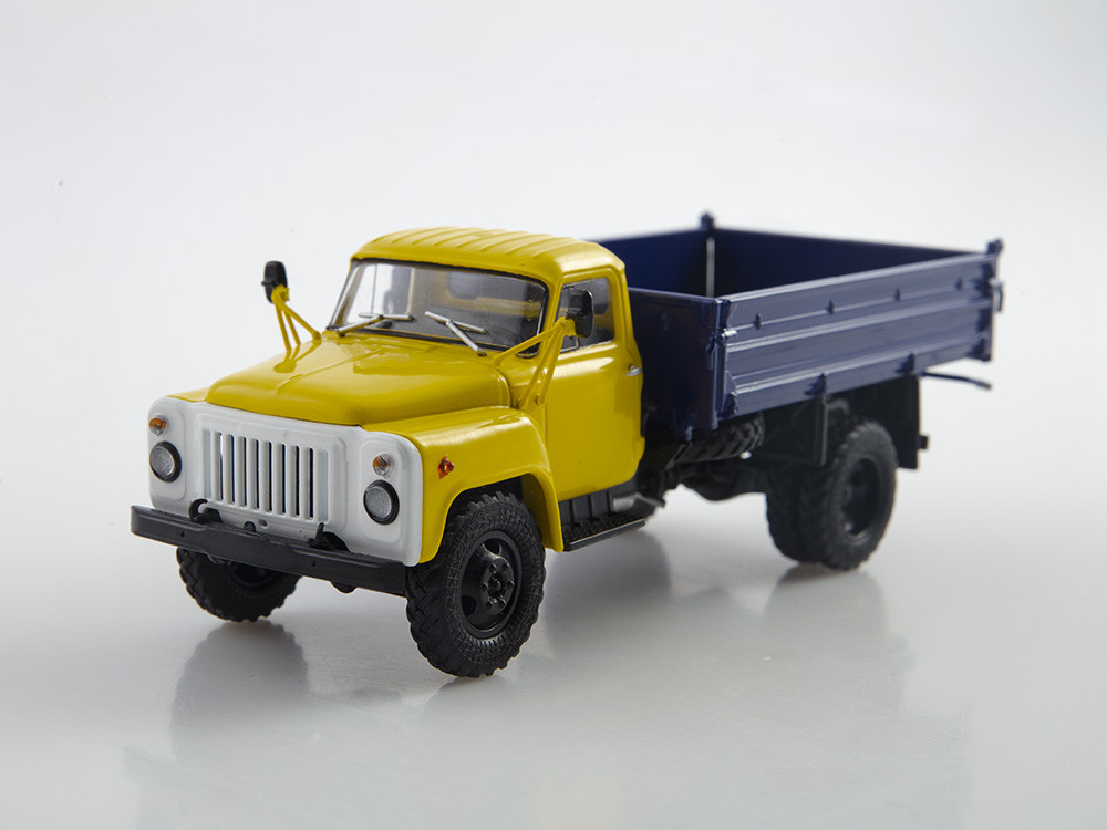 Модель вантажівки Самоскид САЗ-3507 (ГАЗ-53) (жовтий/синій) | Автоісторія, фото 1
