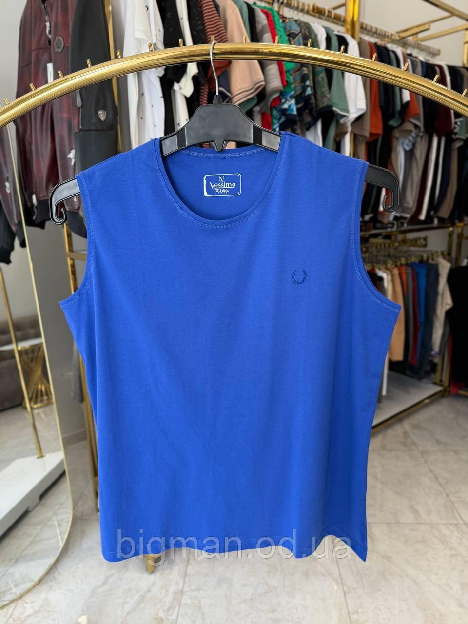 Чоловіча майка/безрукавка базова 0120 (батал) 3-7XL синя