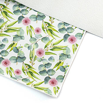 Екошкіра Шкірозамінник з принтом Квіти 22*30см МSH017