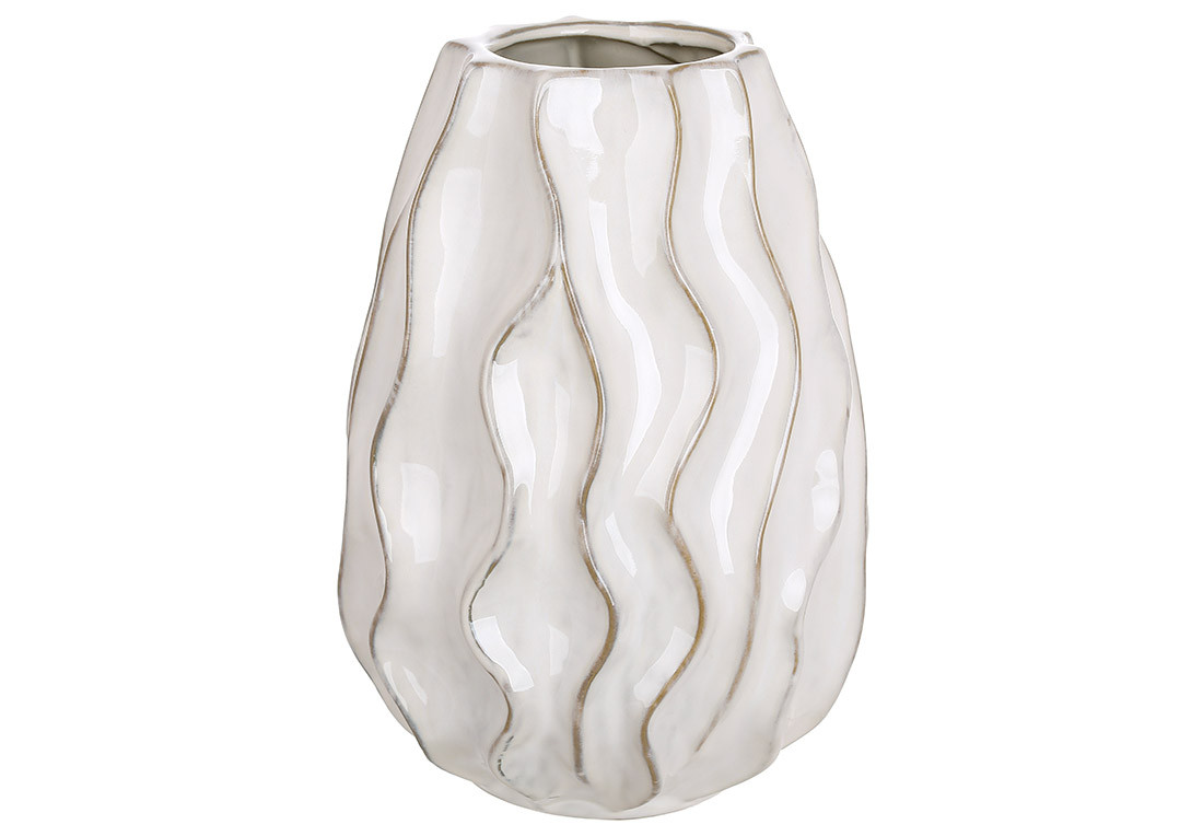 Ваза керамічна Хвиля H=22см, колір - сірий ТОВАР ВІД ВИРОБНИКА