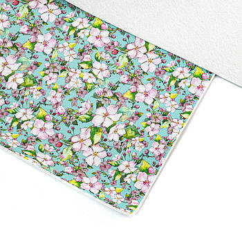 Екошкіра Шкірозамінник з принтом Квіти 22*30см МSH018