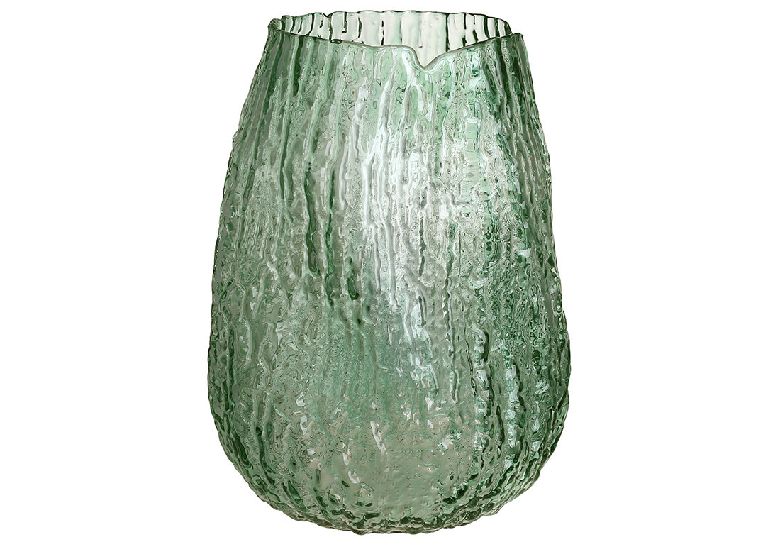 Ваза скляна Stefania, D15*25.5см, колір - зелений ТОВАР ВІД ВИРОБНИКА
