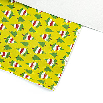 Екошкіра Шкірозамінник з принтом Новий Рік 22*30см МSH020