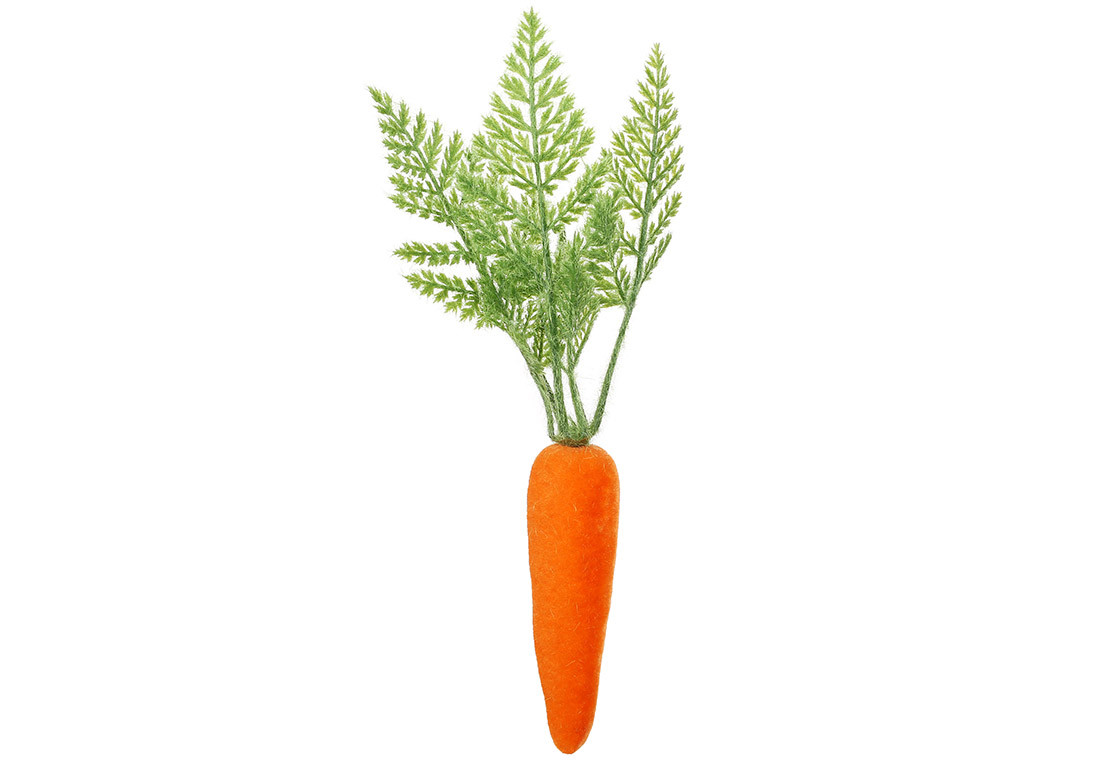 Великодній декор Морква з флоковим напиленням D3.5*27см, колір - помаранчевий ТОВАР ВІД ВИРОБНИКА
