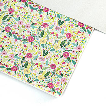 Екошкіра Шкірозамінник з принтом Квіти 22*30см МSH021