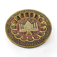 Декоративна латунна тарілка з Тадж-Махалом 18 см, фото 2