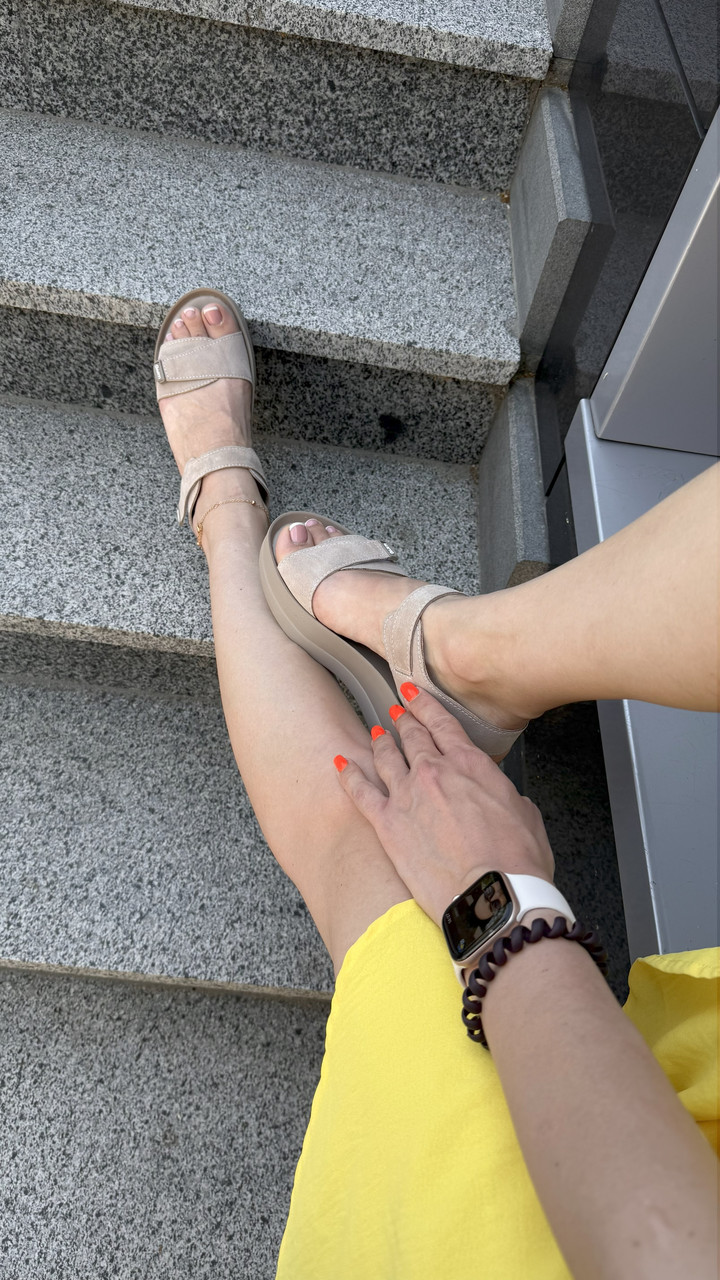 Босоніжки жіночі, бежеві, фото 1